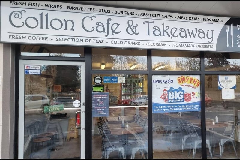 The Collon Café and Takeaway on the Buncrana road comes in at number 9 with 4.5 stars, made up from 89 reviews.