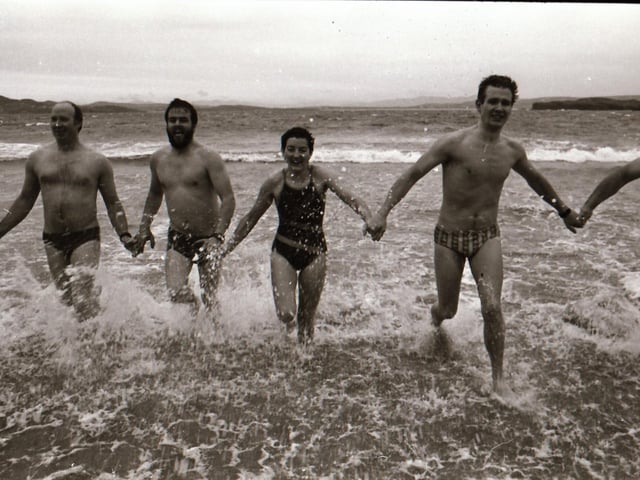 New Year's Day Swim at Marble Hill beach in Donegal.