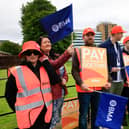 Resident doctors’ industrial action outside Altnagelvin Hospital, yesterday.  (Photo - Tom Heaney, nwpresspics)