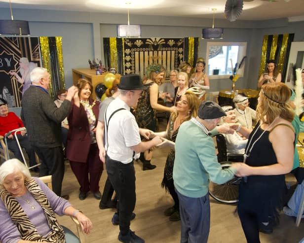 Oakleaves Care Centre residents enjoying a 1920s themed party on Friday last.