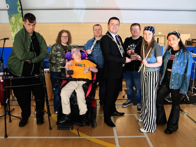 Mayor Ruairí McHught at the launch of Renegade Zoo “Eyes on the Road” CD at the FestivALL Showcase event held in Foyle Arena. (Photo - Tom Heaney, nwpresspics)