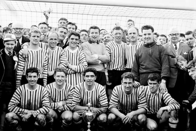 Derry City Irish Cup winners 1964. Jimbo is pictured third in from the left.