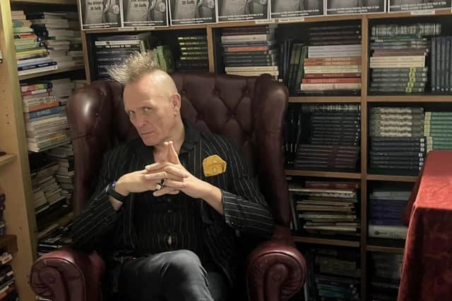 John Robb, author of ‘The Age of Darkness – The History of Goth’ during his recent visit to Little Acorns.