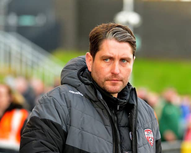 Derry City manager Ruaidhri Higgins. Photograph: George Sweeney.  DER2219GS – 017