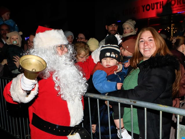 Santa greeting the crowds at the Strathfoyle Youth Forum. : .