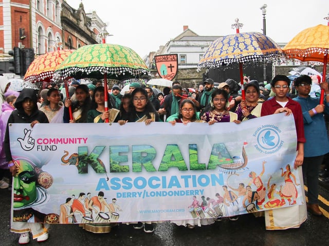 Members of the Kerala Association at the St. Patrick’s Day Parade. (Photo - Deirdre Heaney, nwpresspics)