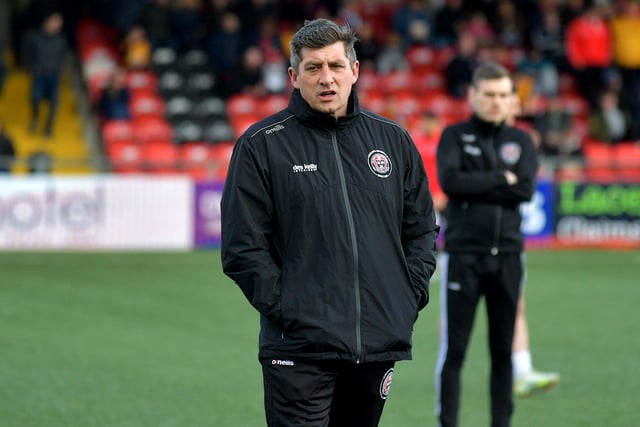 FAMILIAR FACE . . . Bohemian manager Declan Devine pictured at the Brandywell Stadium on Monday evening. Photo: George Sweeney.  DER2315GS – 100