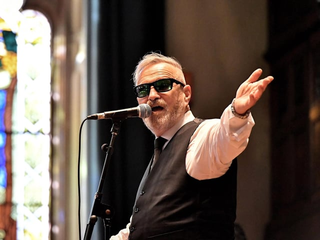 Peter Hammill of The Roaring Forties swing and rock 'n' roll band pictured during their Jazz Festival performance in the Guildhall.  Photo: George Sweeney