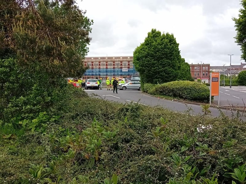 Emergency services at the scene of the incident on Thursday.