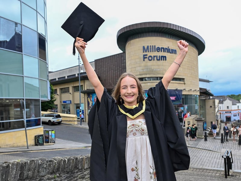 Graduate Doctor Laura Hockley pictured at the Millenium Forum in Derry at her Graduation. Photo by Stephen Hamilton/Presseye