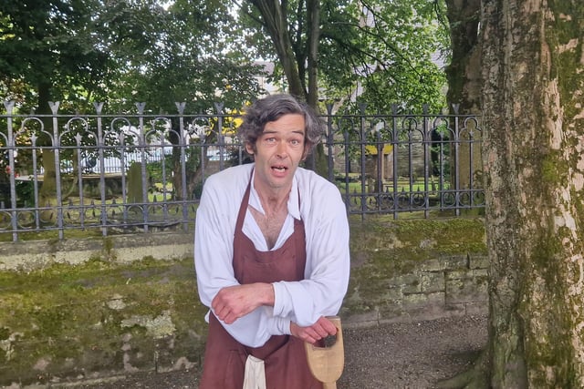 The Grave Digger during the siege, who claims to be the busiest man in Derry.