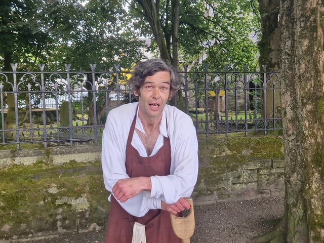 The Grave Digger during the siege, who claims to be the busiest man in Derry.