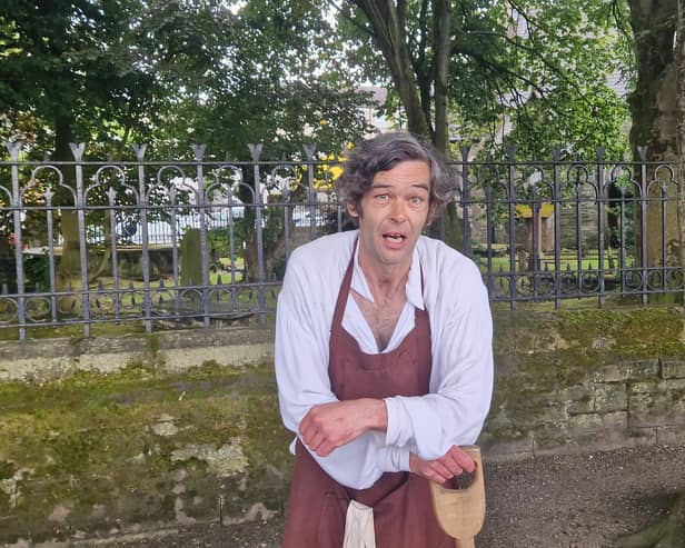 The Grave Digger during the siege, who claims to be the busiest man in Derry.