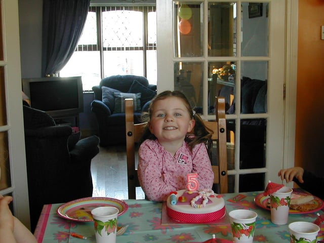 Niamh McDevitt celebrating her fifth birthday party.