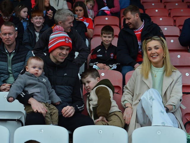 Fans in Celtic Park on Sunday afternoon for Derry's National football League game against Mayo. Photo: George Sweeney