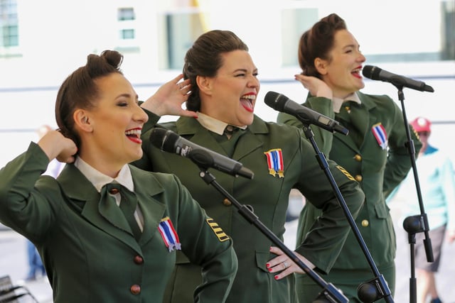 BoA Battle of the Atlantic 80th Anniversary event at Ebrington Square, Derry. The Swingtime Starlets. Credit ©Lorcan Doherty
