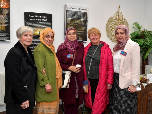 Local members of the North West Islamic Association and guests at the centre’s Tea and Tour day in Pennyburn on Sunday afternoon last. Photo: George Sweeney. DER2311GS – 13