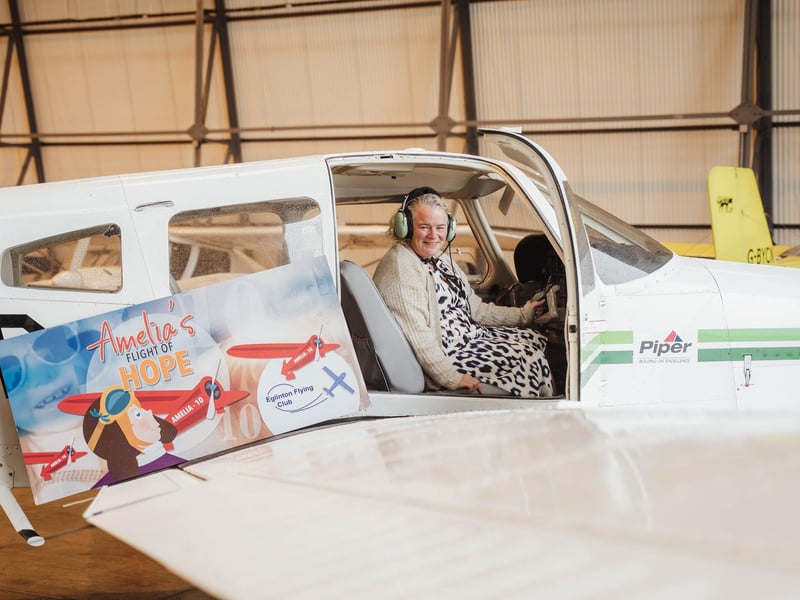 Geraldine Mullan launches Amelia's flight of HOPE.