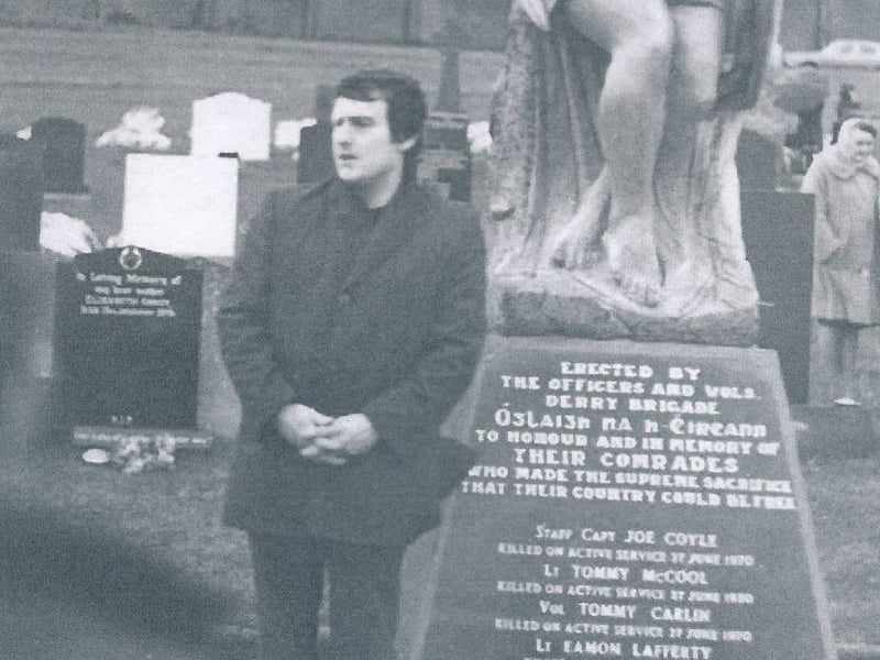 Tony at the republican monument in Creggan.