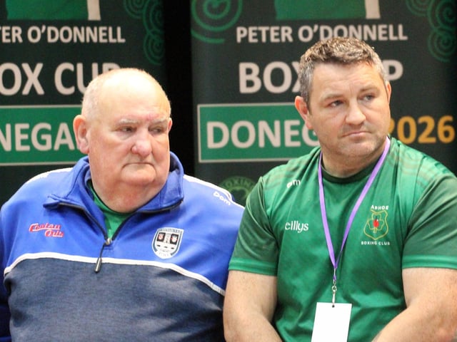 Coaches pictured watching the action at the Peter O’Donnell Box Cup