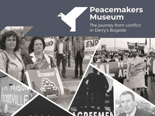 The dove logo for the new Peacemakers Museum.