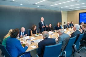 Head of FSB NI, Roger Pollen addressing lunch with Joe Kennedy