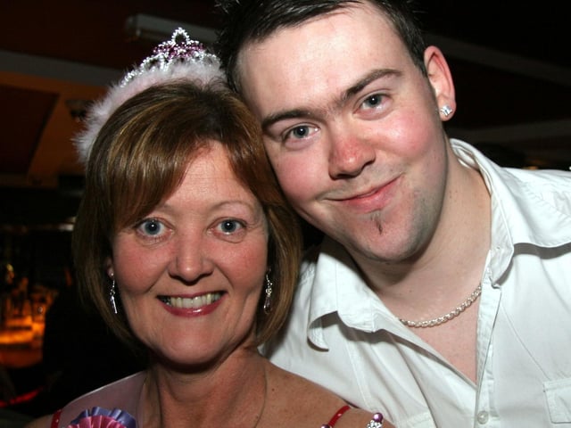 Nuala pictured with her son Adam on the occasion of her birthday 0102JML : Parties and celebrations across Derry in May 2006.
