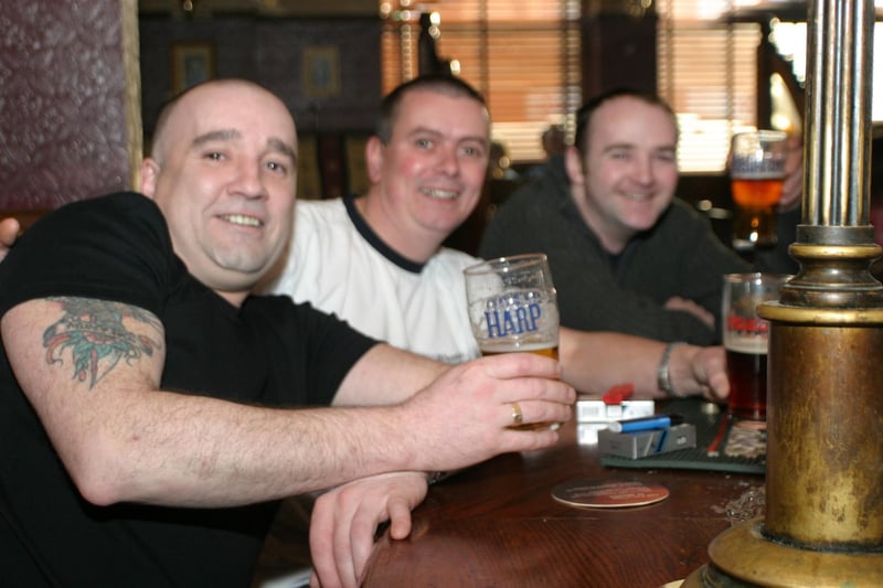 The lads out for a few scoops in Jackie Mullan's in early 2004