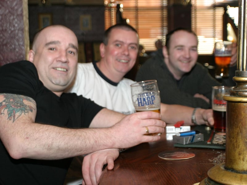 The lads out for a few scoops in Jackie Mullan's in early 2004