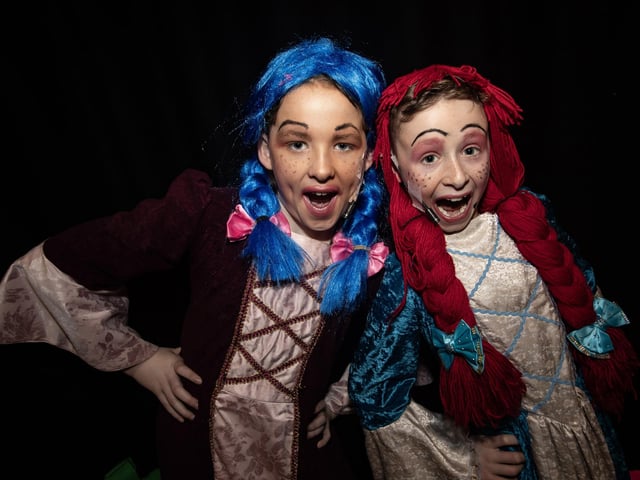 CINDERELLA ROCKERFELLA!. . . .Enjoying the Steelstown PS P7 Annual Show 'Cinderella RockeraFella are 'Ugly Sisters' Ciaran Keenan and Frankie Bramford. (Photos: JIm McCafferty Photography)