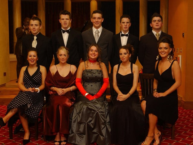 Seated from left, Alison Ellis, Lisa McGuinness, Jennifer Lamberton, Grainne McAnaney, and Laura Downey. Standing from left, Emmett Thompson, Peter Moore, Kevin Deery, Paul Barr, and James Divin. (2511PG19):.