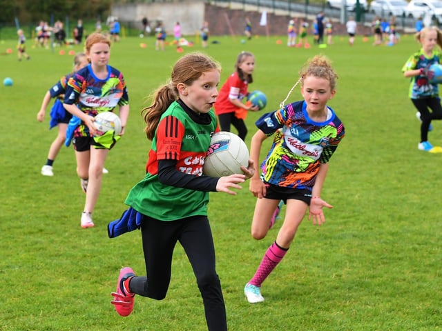 Children enjoy the activities at Doire Trasna Kellogs Cúl Camp. Photo: George Sweeney