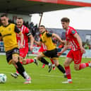 Derry City midfielder Jordan McEneff races on to the ball with Michael Duffy in support against Sligo Rovers. Photograph by Kevin Moore.