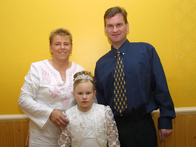 Carla with mum Gina and dad Carl/