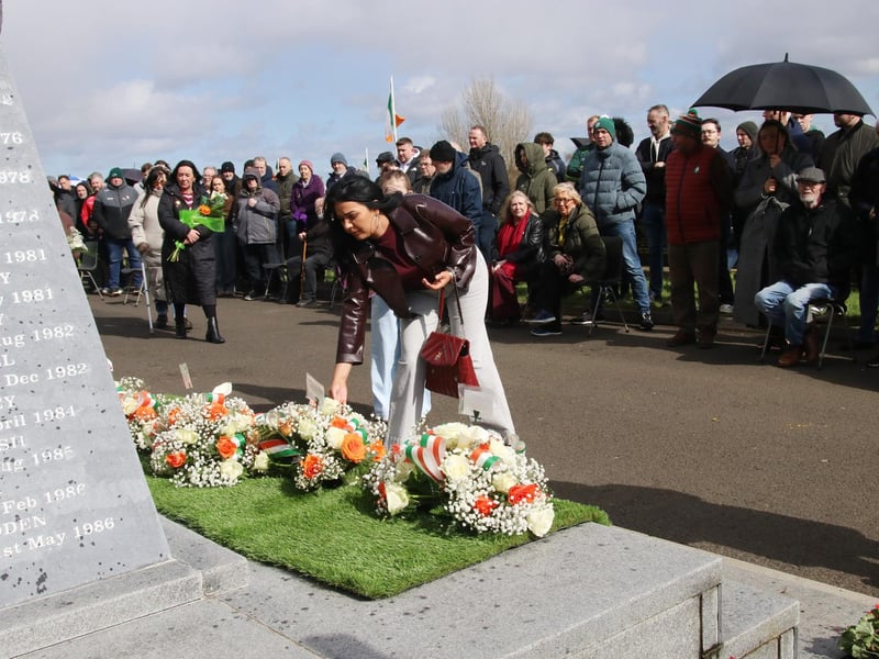 Family members laying wreaths at the Republican monument on Easter Sunday. (Photo - Tom Heaney, nwpresspics)