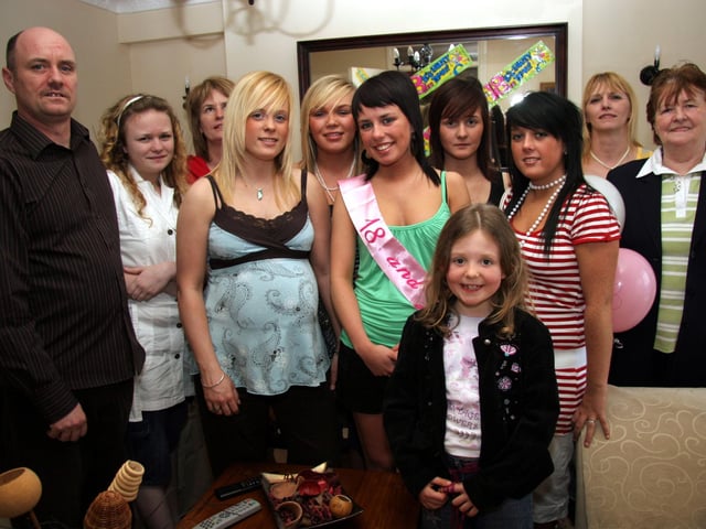 Birthday girl Tanya  enjoys her 18th birthday  party wtih family and friends 0135JML : Parties and celebrations across Derry in May 2006.