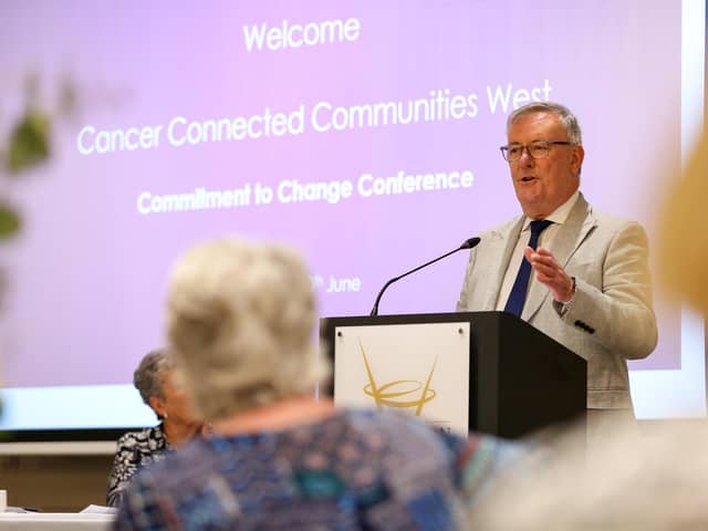 Health Minister Mike Nesbitt in Derry.