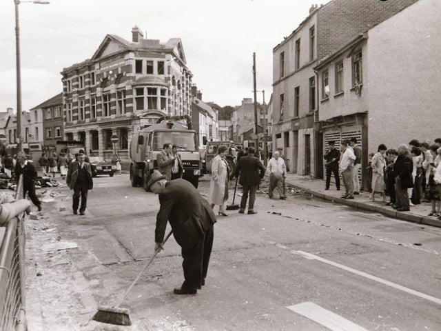 Bomb explosion in Strabane town centre.