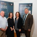 Dr Paddy Fitzgerald, Mellon Centre for Migration Studies, Bernadette Walsh, Tower Museum Archivist, Derry City & Strabane District Council, Aeidin McCarter, Head of Culture (DC&SDC), and Derek Rainey, Ulster-Scots Agency pictured at the launch of the 'Ulster-Scots and The Declaration of Independence' exhibition in The Alley Theatre.