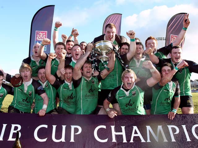 Derry team celebrate winning the 2010 AIB Junior Cup. (Photo: Presseye/Dan Sheridan)