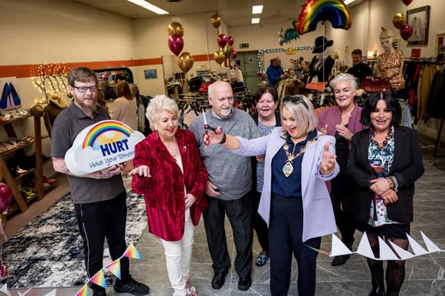 Mayor of Derry City and Strabane District, Councillor Sandra Duffy, opening The Quirky Corner in Quayside, which will help generate valuable funds for HURT services