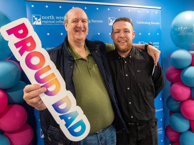 Mark and Killian Borland from Moville pictured at the Best in FE celebrations at Strand Road campus.