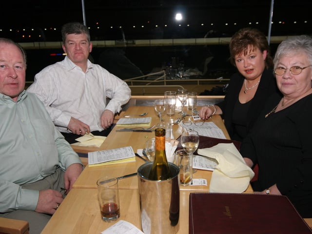 Derry and Donegal people enjoying a night at Lifford races in February 2005.
