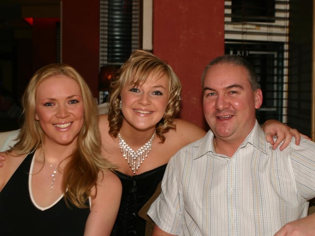 Enjoying the party are Lisa, Emma and John 1915/dd : Parties across Derry in January 2006.