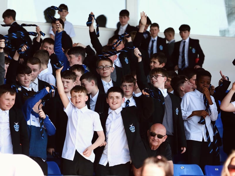 St Columb's College supporters were in fine voice.