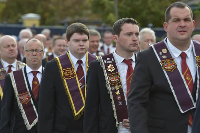 Apprentice Boys taking part in a previous annual parade by the Mitchelburne Parent Club. INLS3814-142KM