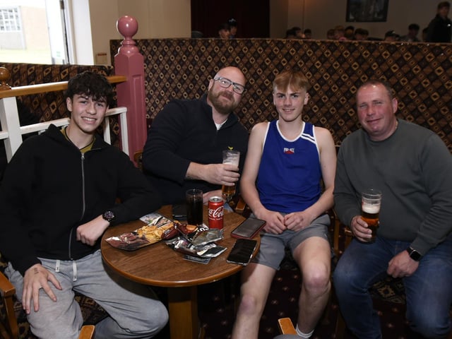 Alfie Neill, Philip and Charlie Barnett and Philip Thompson, Skerries Boxing Club. (Photos-Kerrie Quinn, nwpresspics)