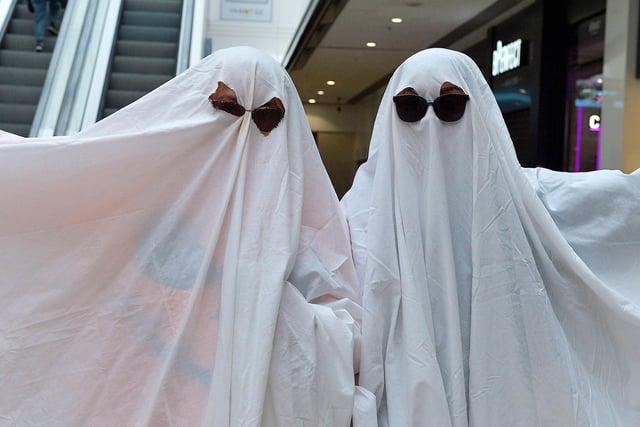 Some of the ghosts and ghouls gathered at Foyleside Shopping Centre on Sunday afternoon for the ‘Squadghouls’ Halloween event.  Photo: George Sweeney.  DER2244GS – 010