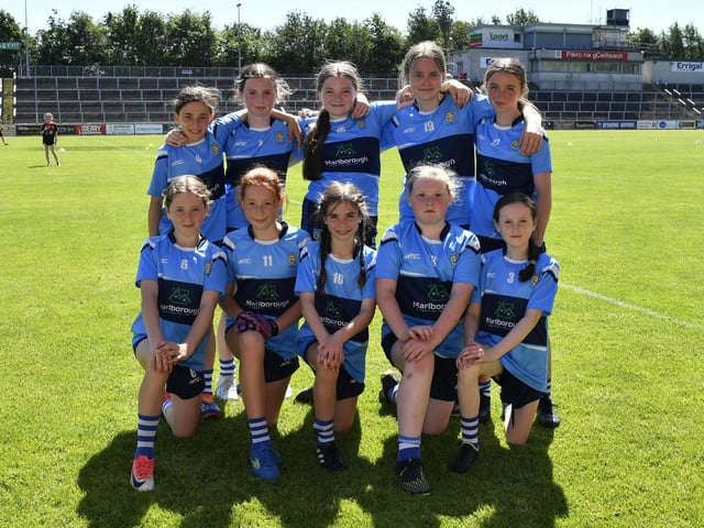 Hollybush Primary School at the Cumann na mBunscol Doire Girls Championship Finals Day in Celtic Park. Photo: George Sweeney