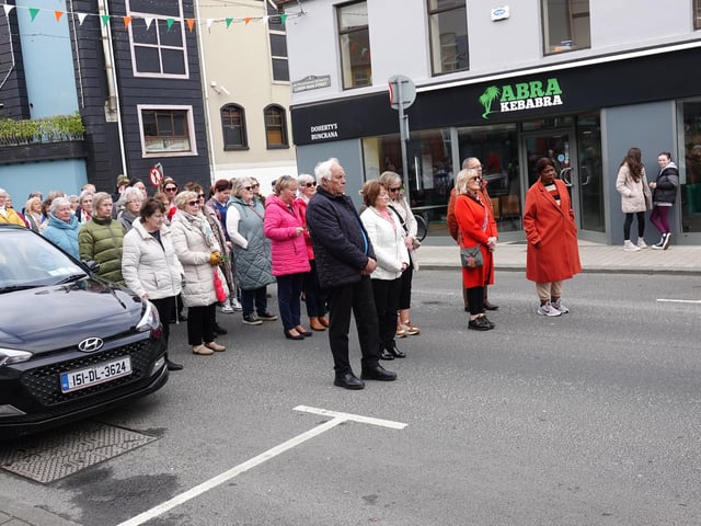 The Palm Sunday Procession on Sunday, March 24 from St, Mary's Oratory in Buncrana, during which prayers and reflections were offered and read.
